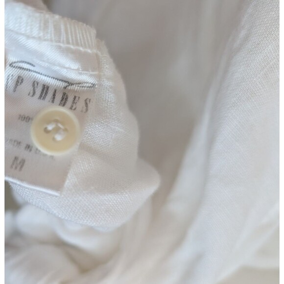 CP Shades Georgia Tie Front Linen Shirt Button Down Beachy Size Medium - Picture 11 of 12